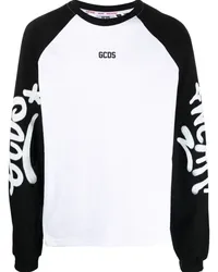 GCDS Langarmshirt mit Graffiti-Logo Weiß