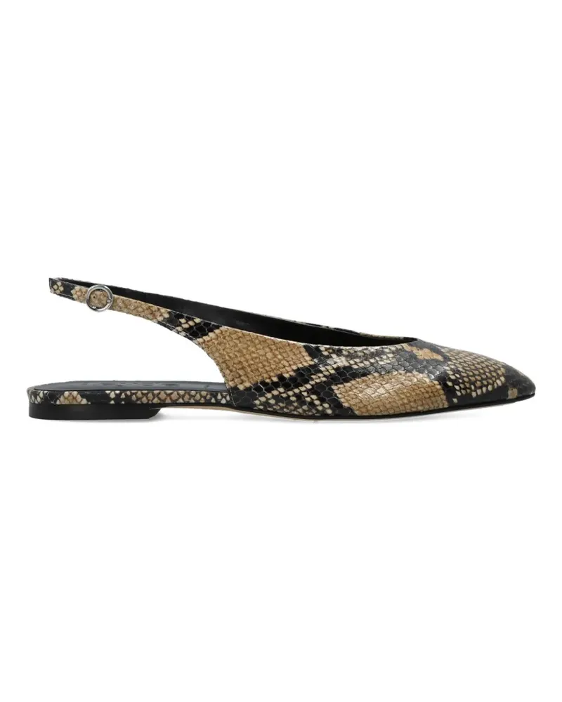 aeyde snake-pattern flat pumps - Nude Nude