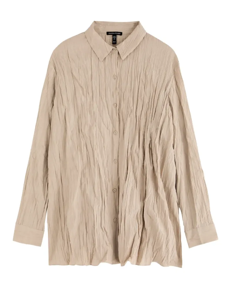 Eileen Fisher Plissiertes Seidenhemd - Nude Nude
