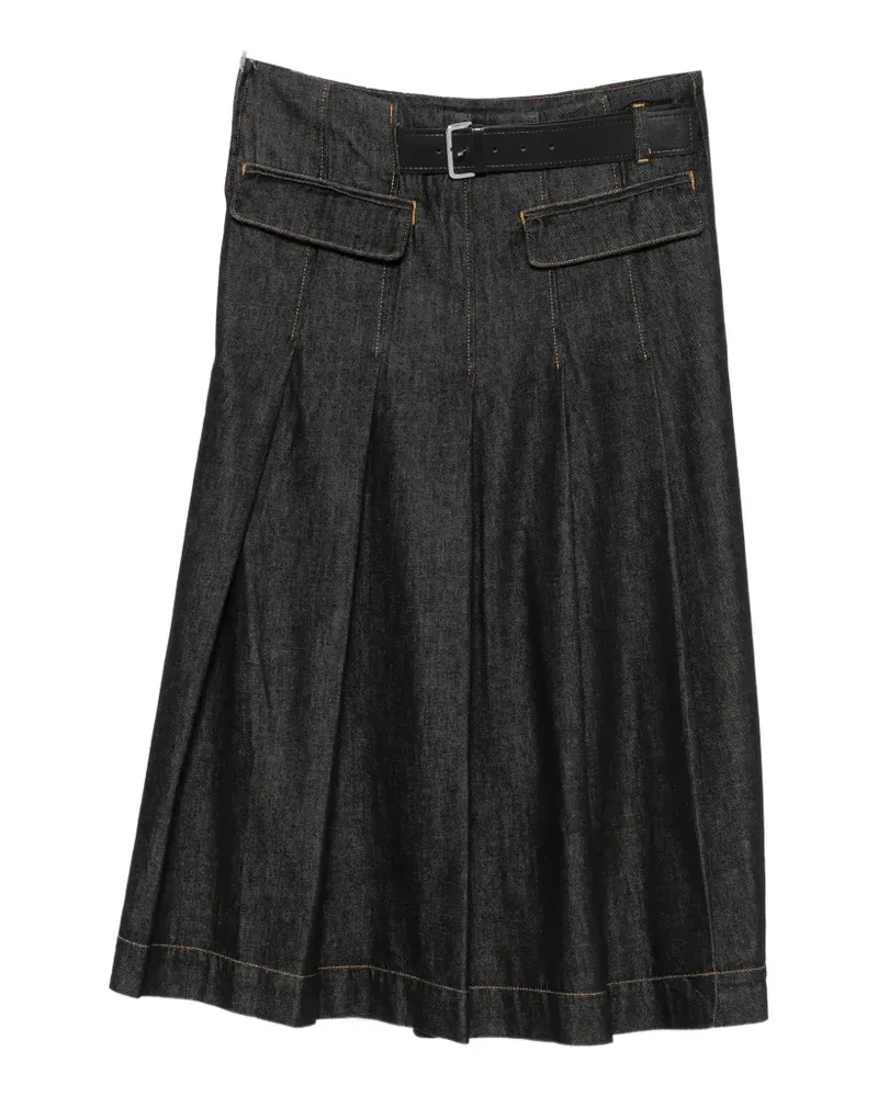 Semicouture belted midi skirt - Schwarz Schwarz