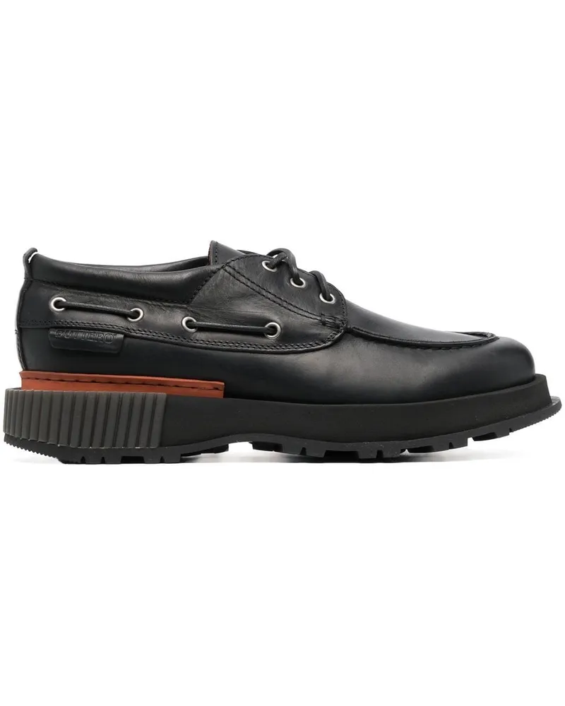 Buttero Segelschuhe mit dicker Sohle - Schwarz Schwarz