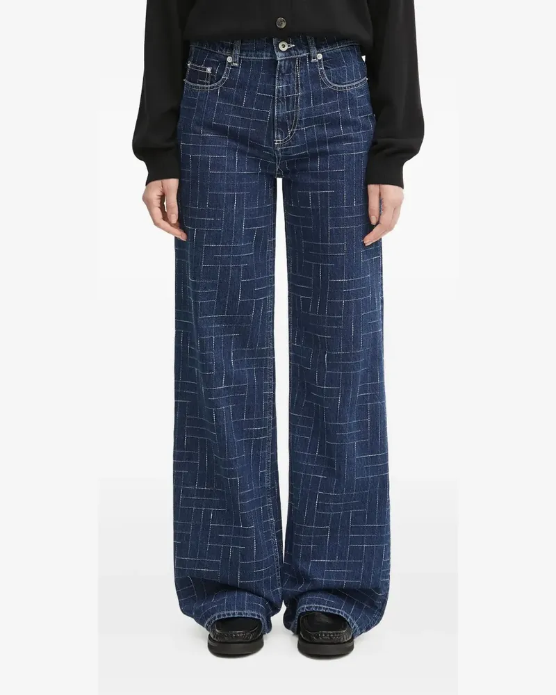Kenzo Jeans mit Gittermuster - Blau Blau
