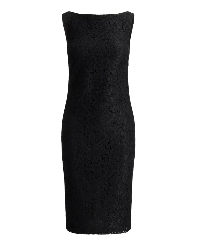 Ralph Lauren Midikleid aus floraler Spitze - Schwarz Schwarz