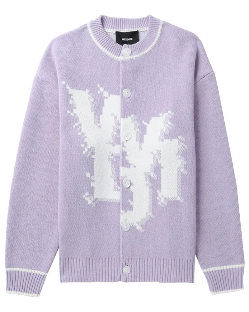 WE 11 DONE Cardigan mit Logo Violett