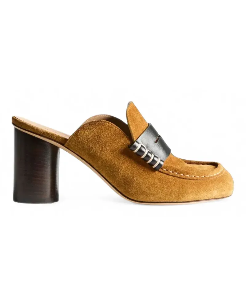 J.W.Anderson calf suede penny loafer mules - Braun Braun