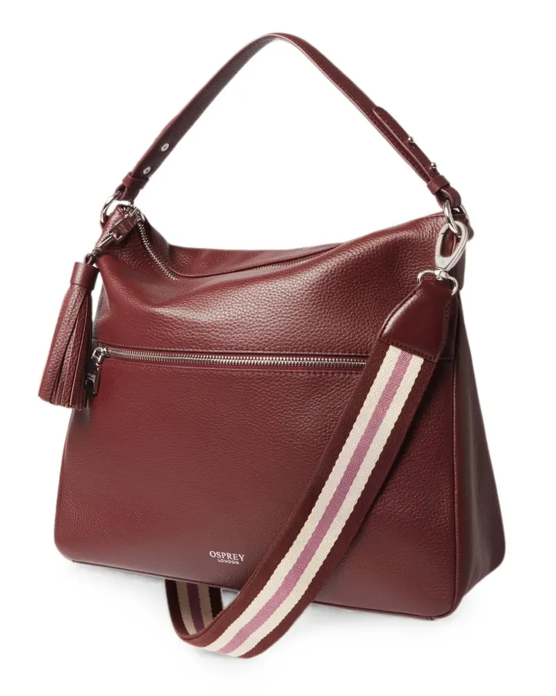 Osprey The Stella tassel-detail grained-leather shoulder bag - Rot Rot
