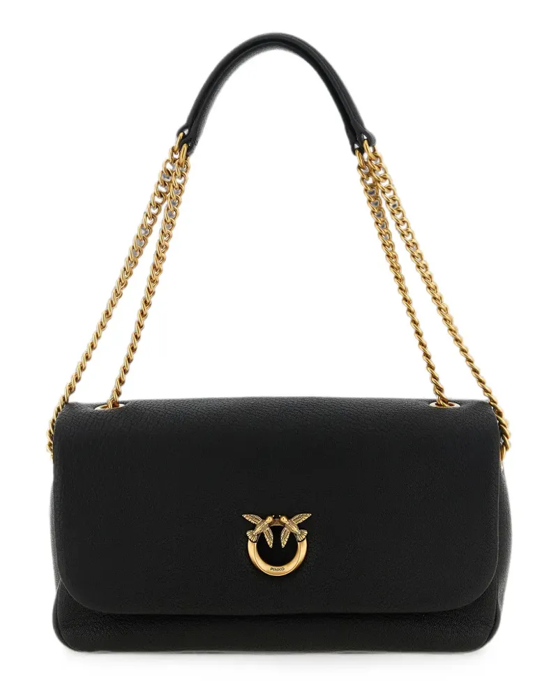 Pinko Love Birds leather shoulder bag - Schwarz Schwarz