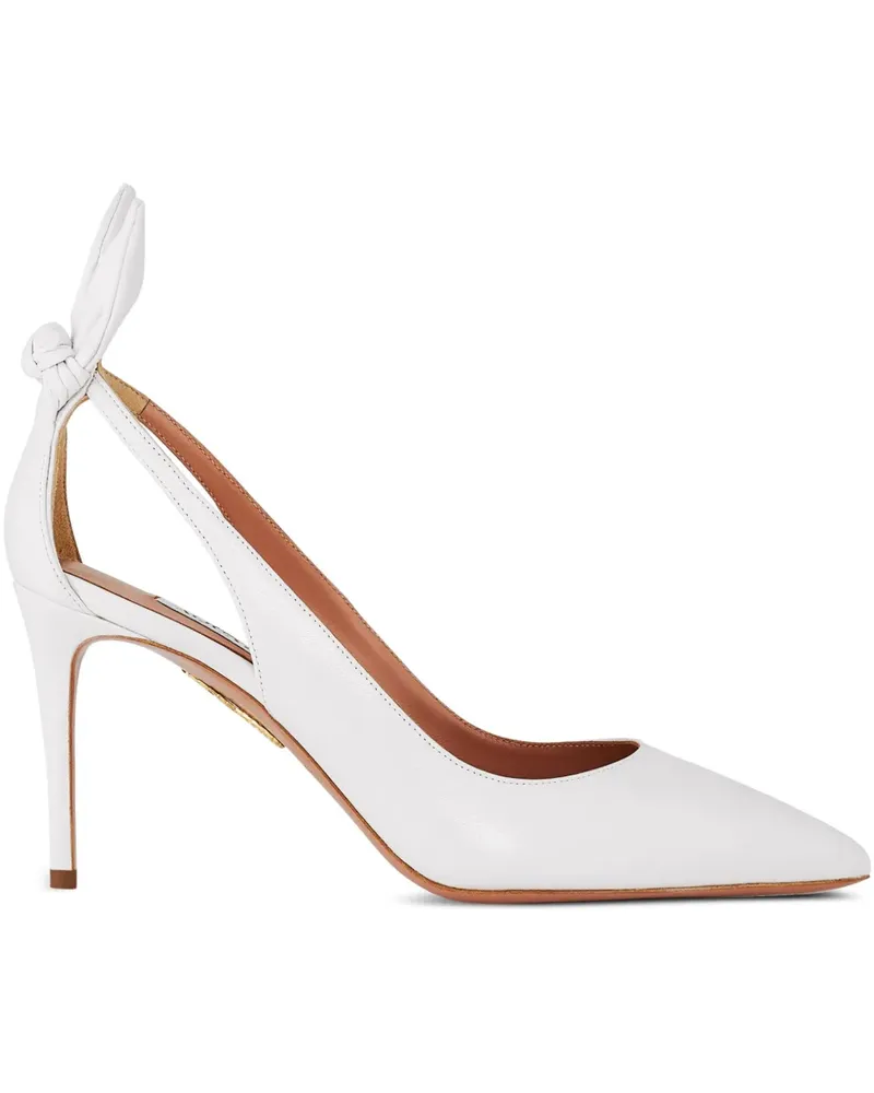 Aquazzura Pumps mit Schleife 85mm - Weiß Weiß
