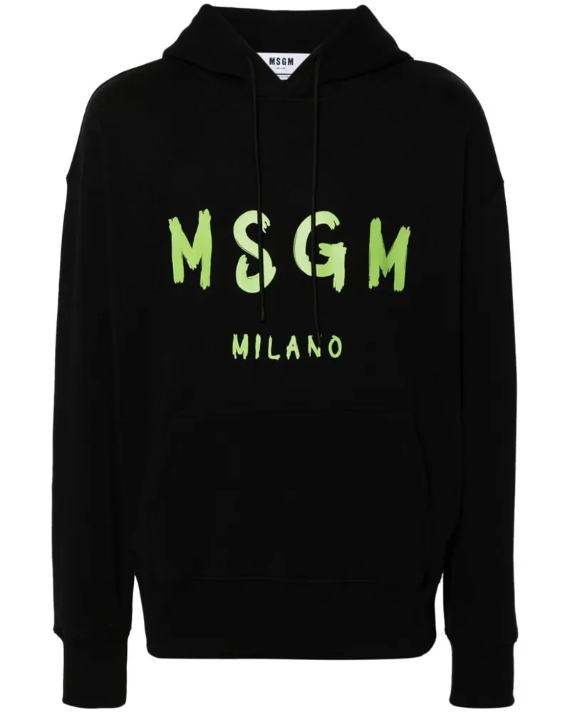 MSGM Hoodie mit Logo-Print - Schwarz Schwarz