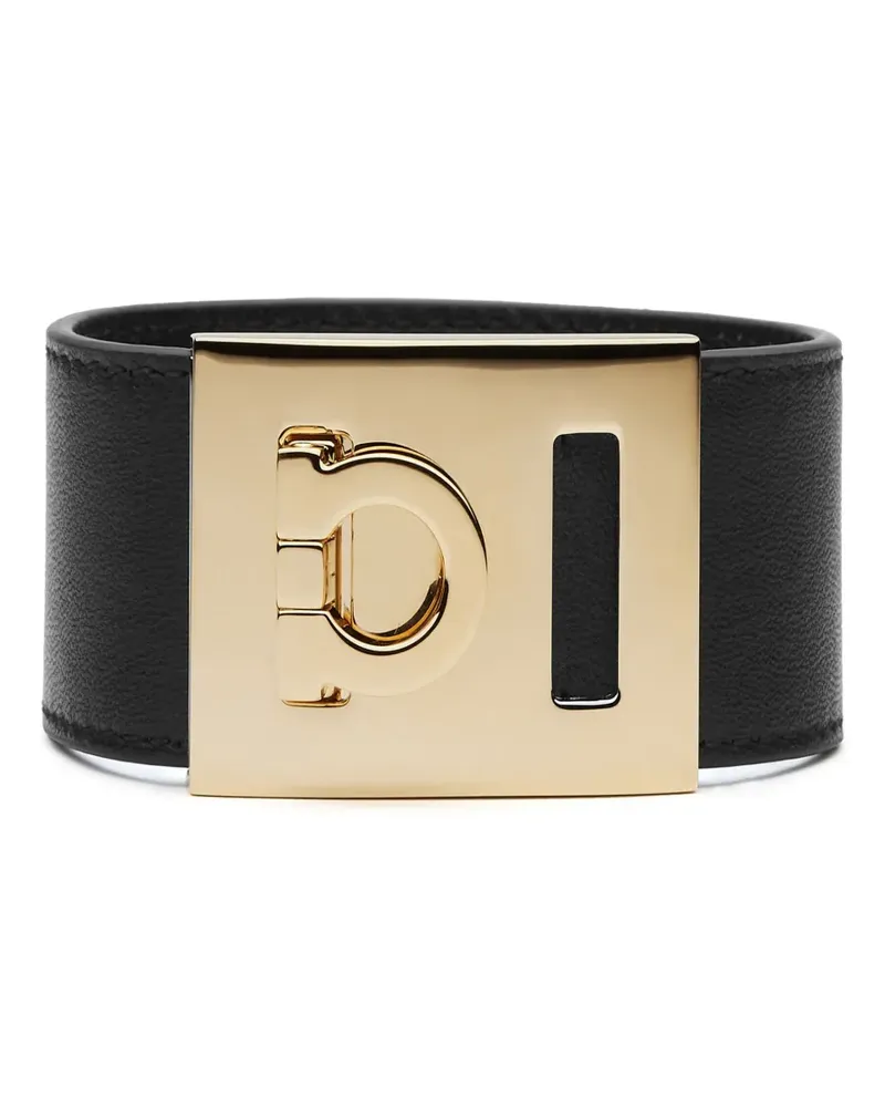 Ferragamo Lederarmband mit Gancini-Detail - Schwarz Schwarz