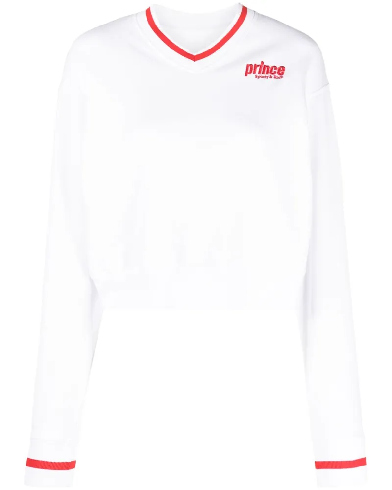 SPORTY & RICH Sweatshirt mit Logo-Stickerei - Weiß Weiß