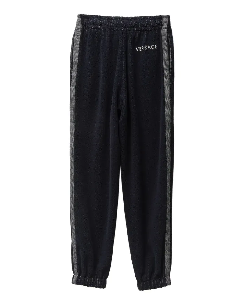 Versace cotton-terry jacquard sweatpants - Blau Blau