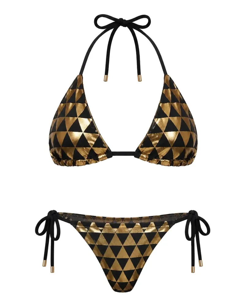Cynthia Rowley Bikini mit geometrischem Print - Gold Gold