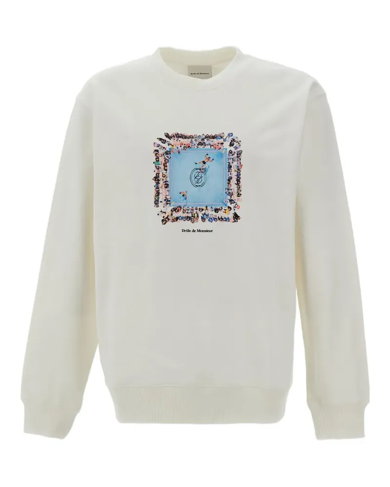 Drôle de Monsieur Sweatshirt mit grafischem Print - Nude Nude