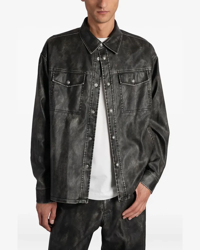 Palm Angels button-fastening shirt jacket - Schwarz Schwarz
