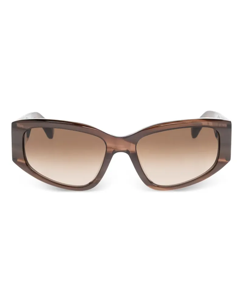 Balenciaga logo rectangle sunglasses - Braun Braun