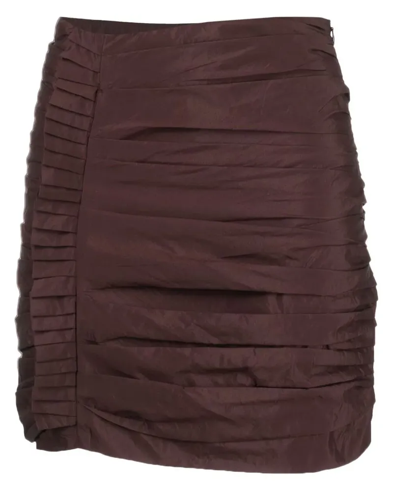 Róhe Minirock mit hohem Bund - Braun Braun