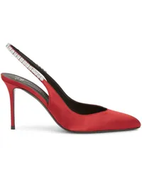 Giuseppe Zanotti Satin-Pumps mit Kristallen Rot