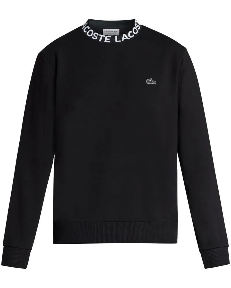 Lacoste Sweatshirt mit Kragen aus Logo-Jacquard Schwarz