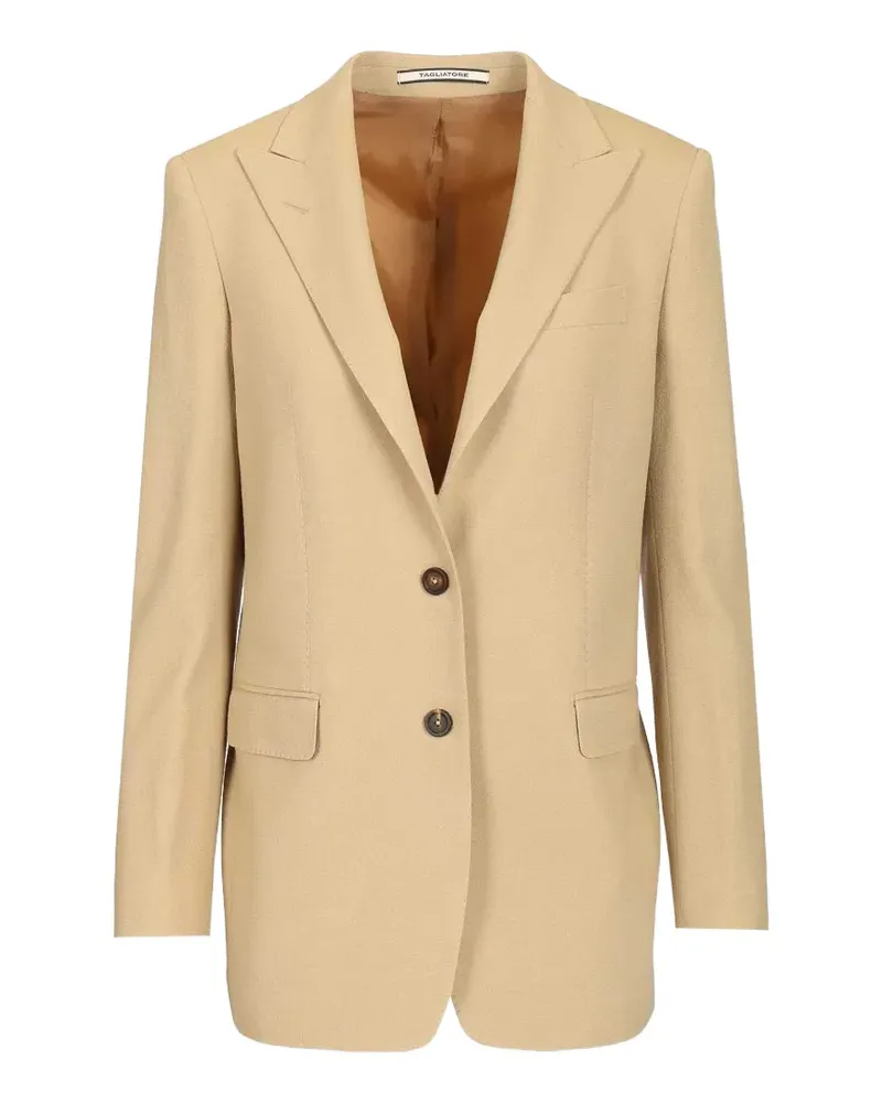 Tagliatore peak-lapel single-breasted blazer - Nude Nude