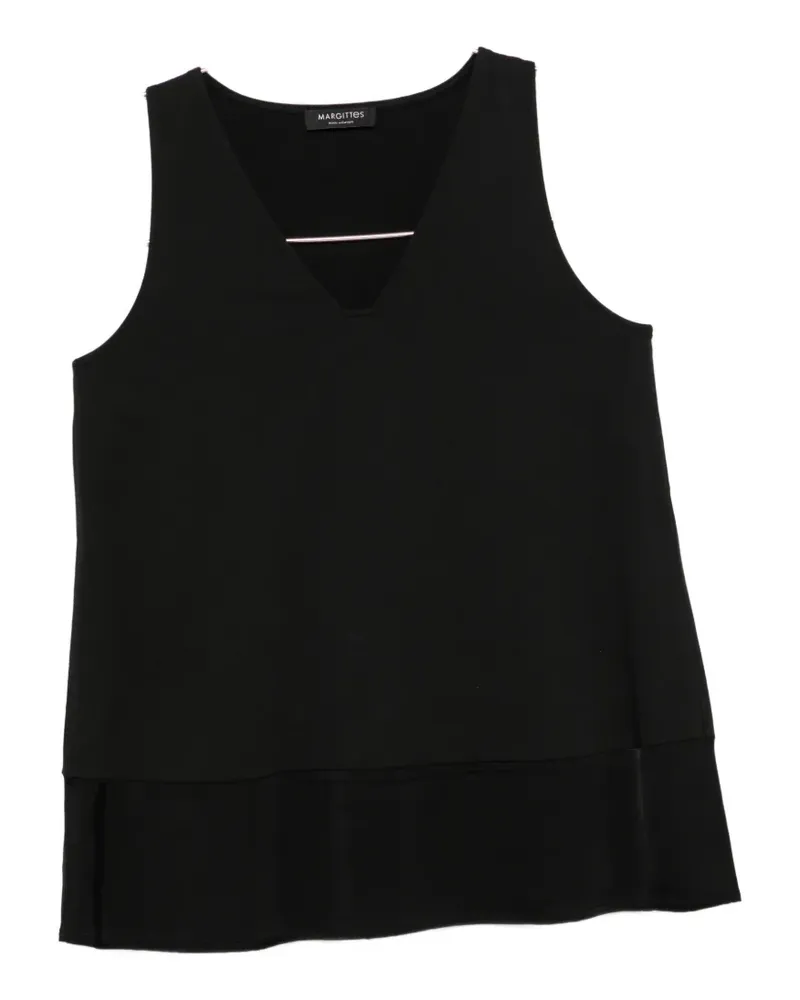 Margittes V-neck top - Schwarz Schwarz