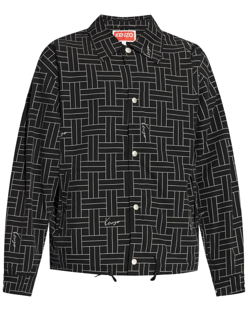 Kenzo Windbreaker mit Weave-Print Schwarz