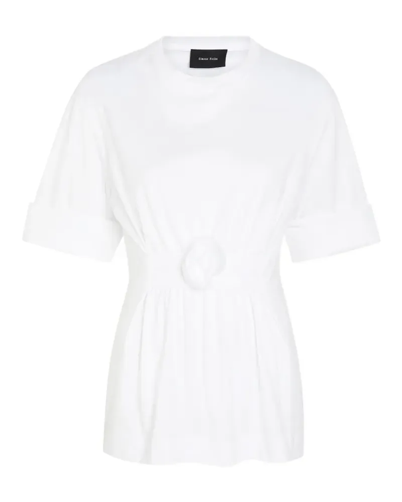 Simone Rocha T-Shirt mit Blumendetail - Weiß Weiß