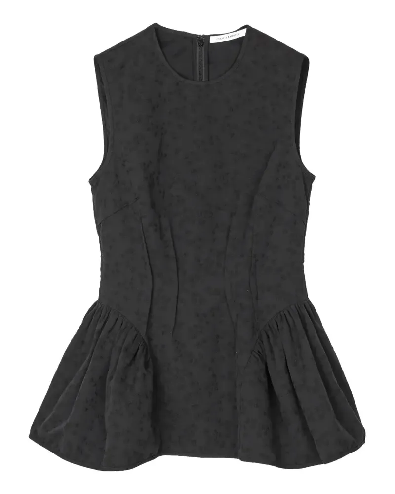 Cecilie Bahnsen Daimi Bluse aus Eira-Matelassé - Schwarz Schwarz