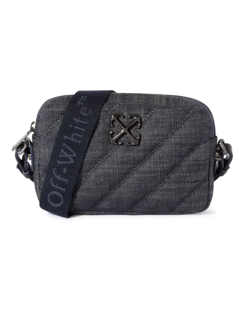 OFF-WHITE Kleine gesteppte Schultertasche aus Denim - Blau Blau