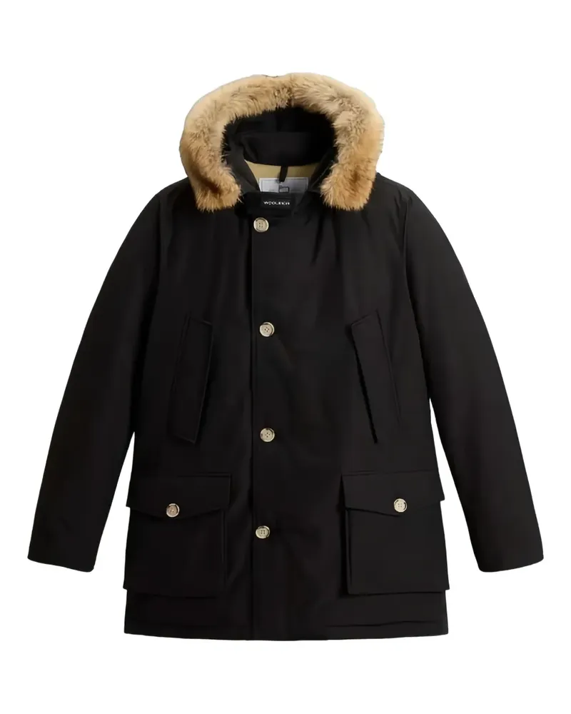 Woolrich Kapuzenmantel mit Pelzbesatz - Schwarz Schwarz