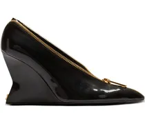 Wedge-Pumps mit Reißverschlussdetail 95mm - Schwarz