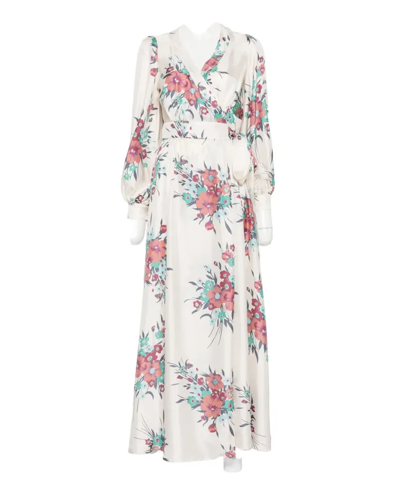 Raquel Diniz Aurora floral-print silk-satin maxi dress - Nude Nude
