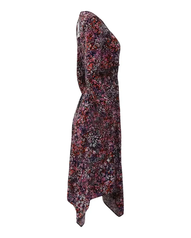 Maje floral-print asymmetric midi dress - Violett Violett