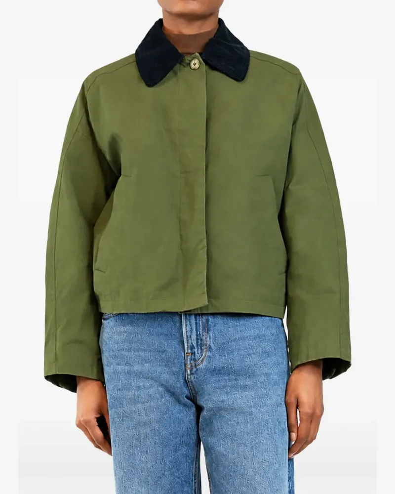 A.P.C. cropped cord-collar jacket - Grün Grün