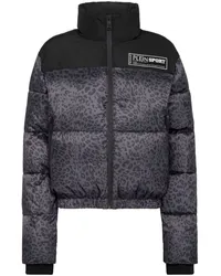 Philipp Plein Gefütterte Jacke mit Leoparden-Print Schwarz