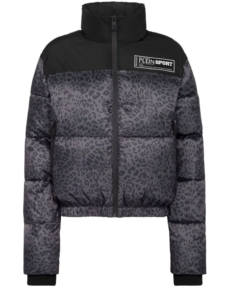 Philipp Plein Gefütterte Jacke mit Leoparden-Print - Schwarz Schwarz
