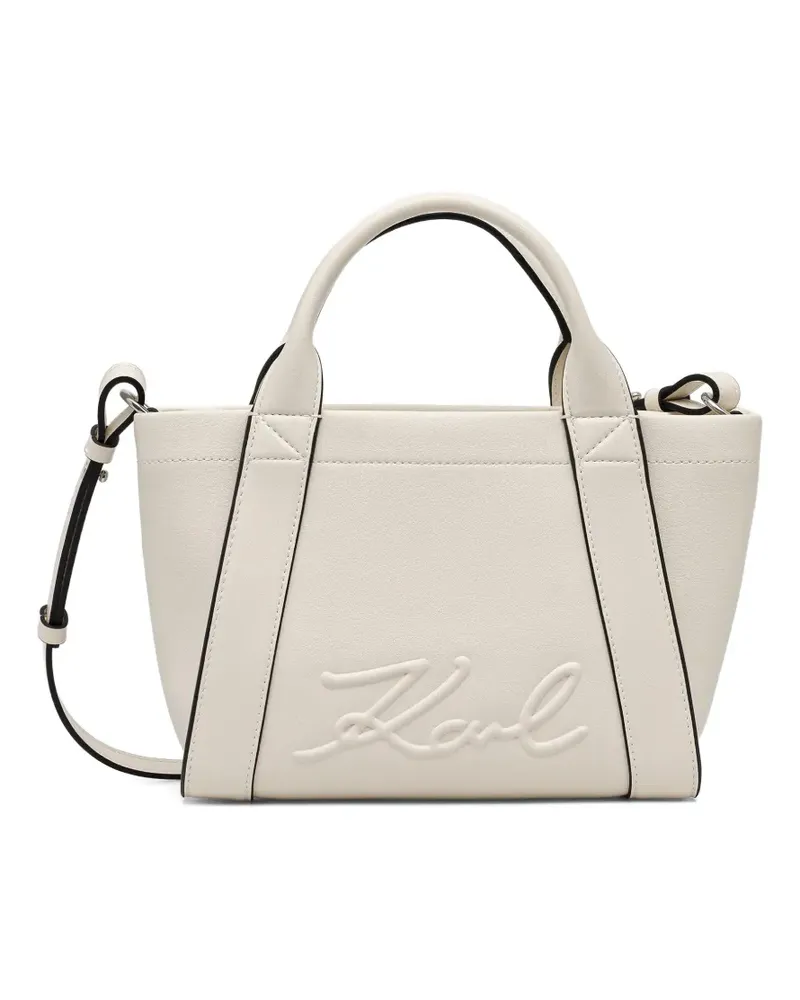 Karl Lagerfeld Tote Bag mit Logo-Prägung - Weiß Weiß