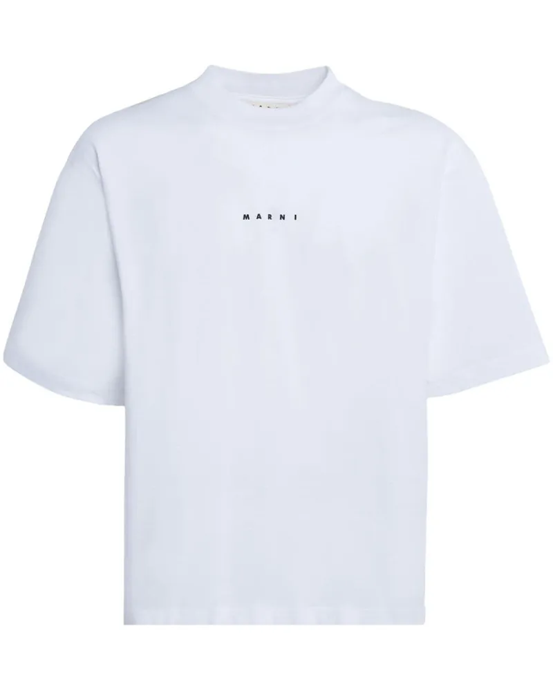Marni T-Shirt mit Logo-Print - Weiß Weiß