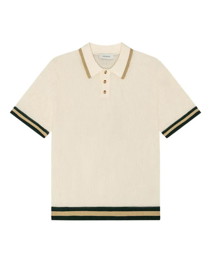 LES DEUX lace-knitted polo shirt - Nude Nude