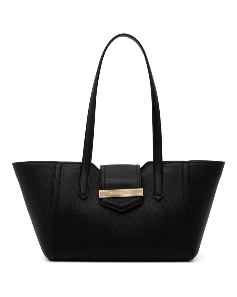Karl Lagerfeld logo-plaque pebbled tote bag - Schwarz Schwarz