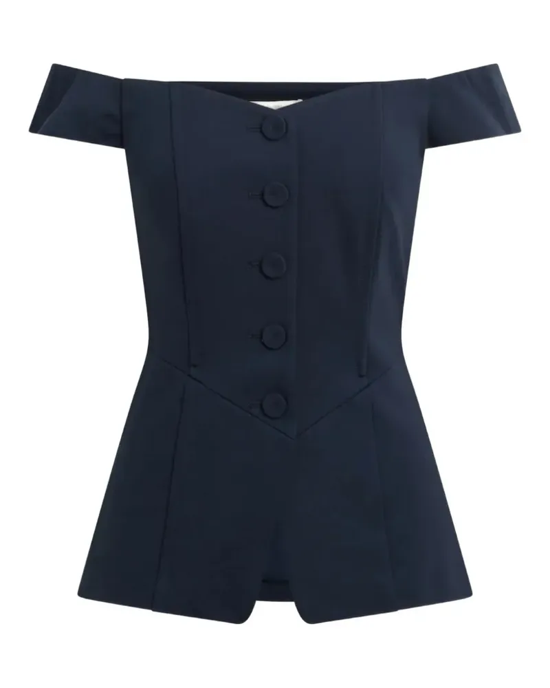 Favorite Daughter off-shoulder button-down top - Blau Blau
