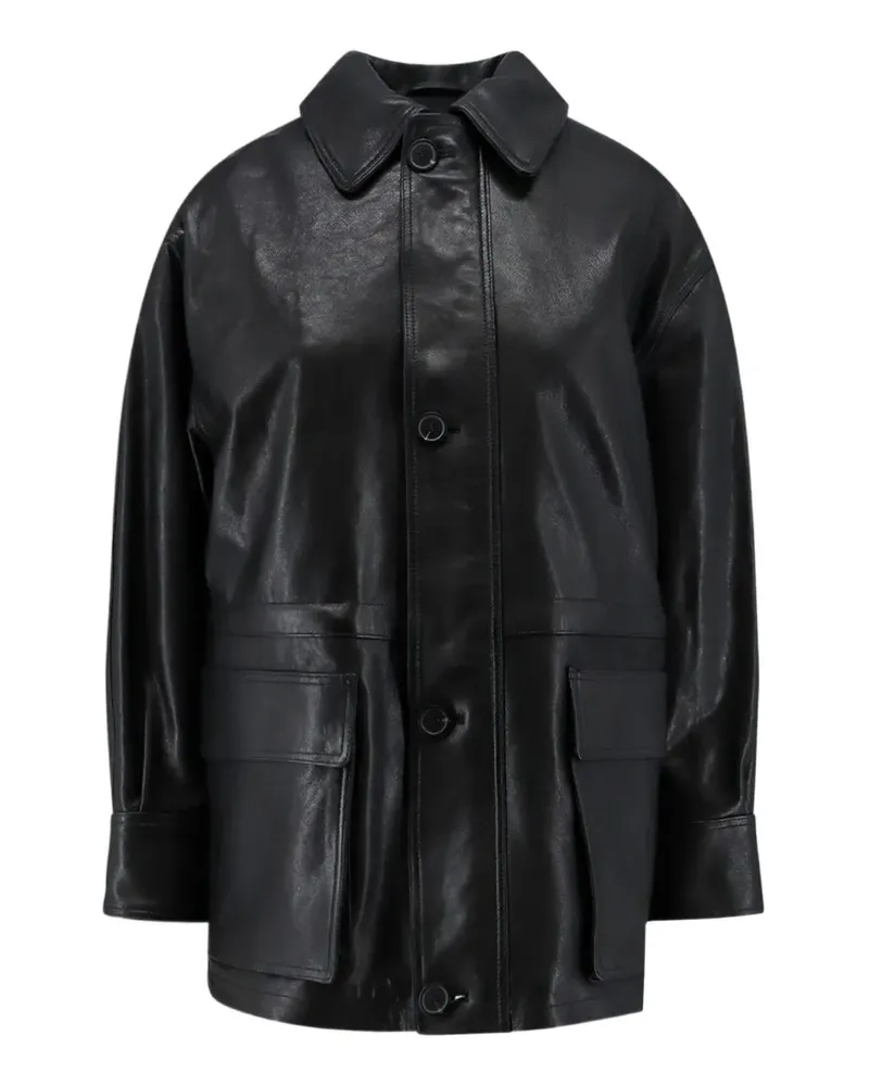 Arma Maeve button-up leather jacket - Schwarz Schwarz