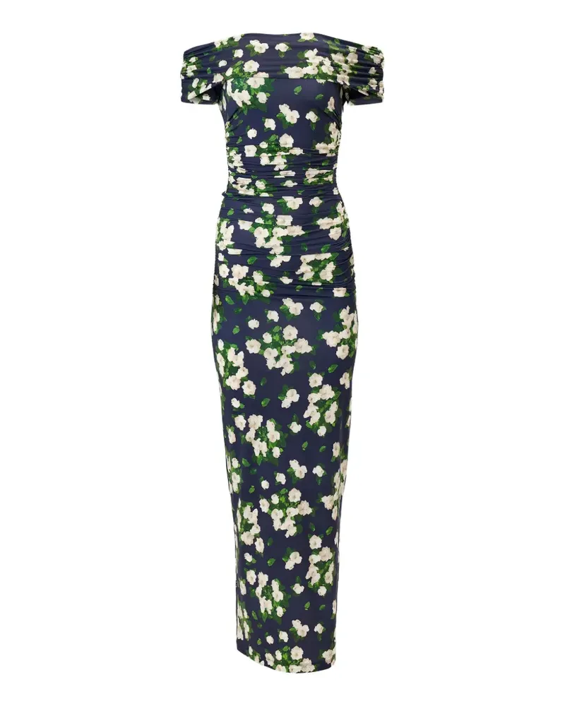 Carolina Herrera New York floral-print maxi dress - Blau Blau