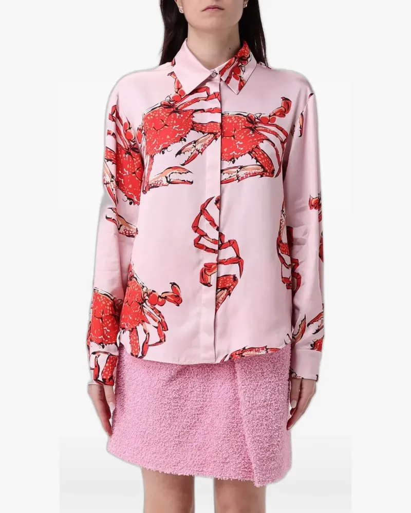 MSGM crab-print long-sleeve shirt - Rosa Rosa