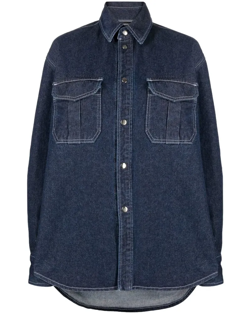 ANOUKI Jeanshemd im Oversized-Look - Blau Blau