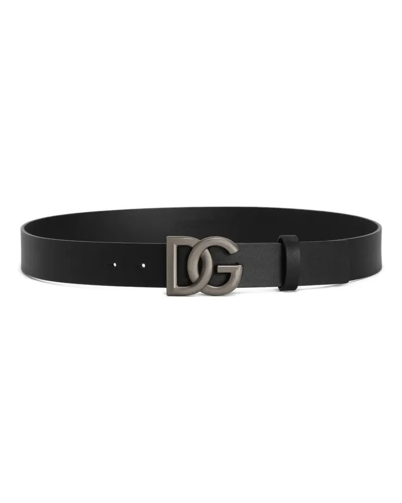 Dolce & Gabbana logo-buckle leather belt - Schwarz Schwarz