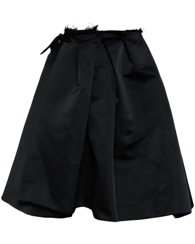 SHUSHU/TONG Irregular Maxirock mit Falten - Schwarz Schwarz