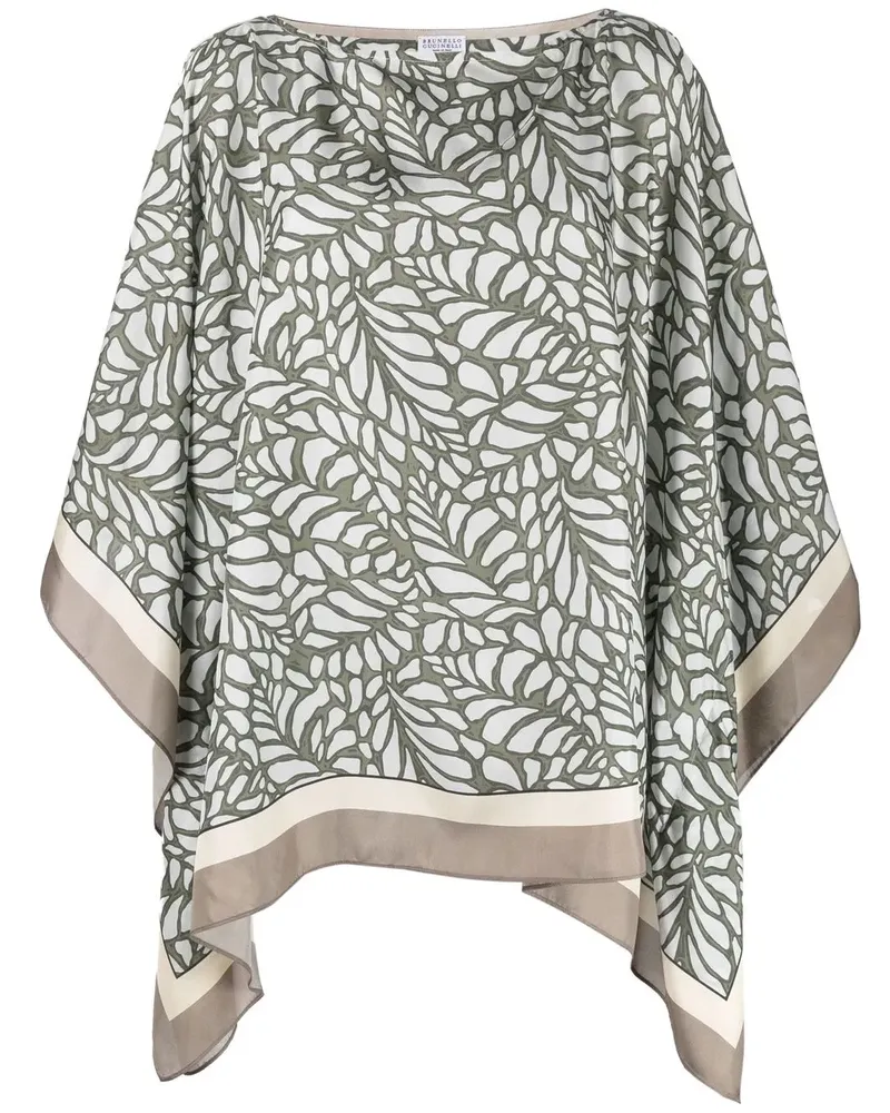 Brunello Cucinelli Bluse mit grafischem Print - Grün Grün