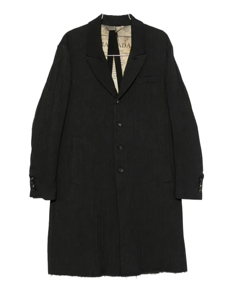 Masnada herringbone-pattern buttoned coat - Schwarz Schwarz
