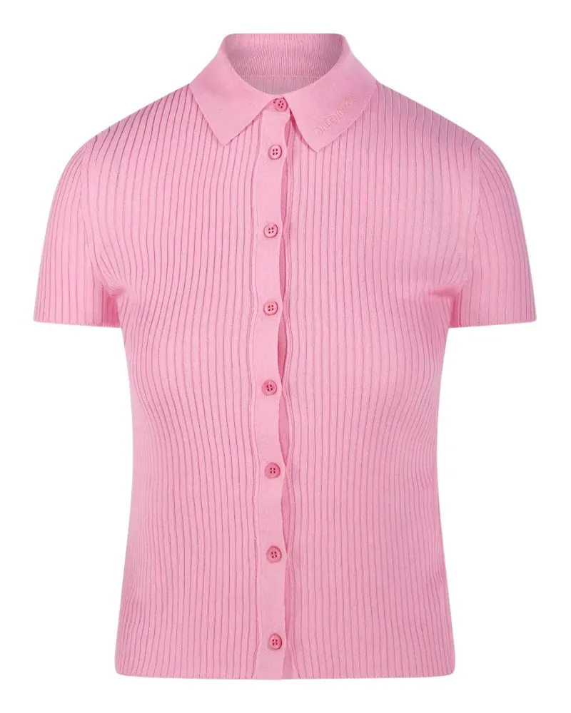 Balenciaga buttoned ribbed top - Rosa Rosa